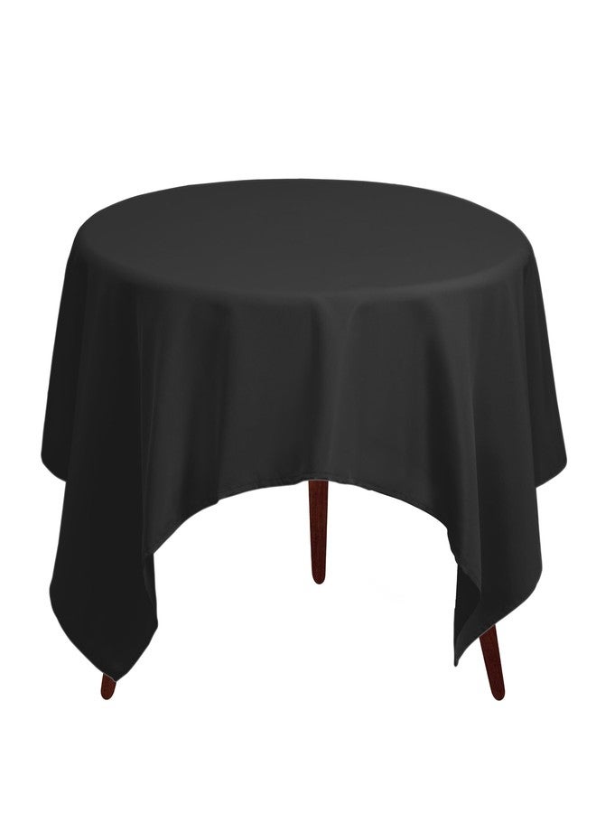 Gee Di Moda Square Tablecloth - 52 x 52 Inch Black Table Cloth for Small Square or Round Tables - Heavy Duty Washable Fabric - for Buffet Table, Holiday Party, Dinner, Wedding & Baby Shower - Image 2